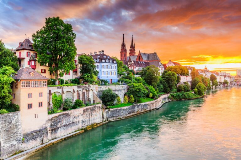 Riverfront in Basel, Switzerland
