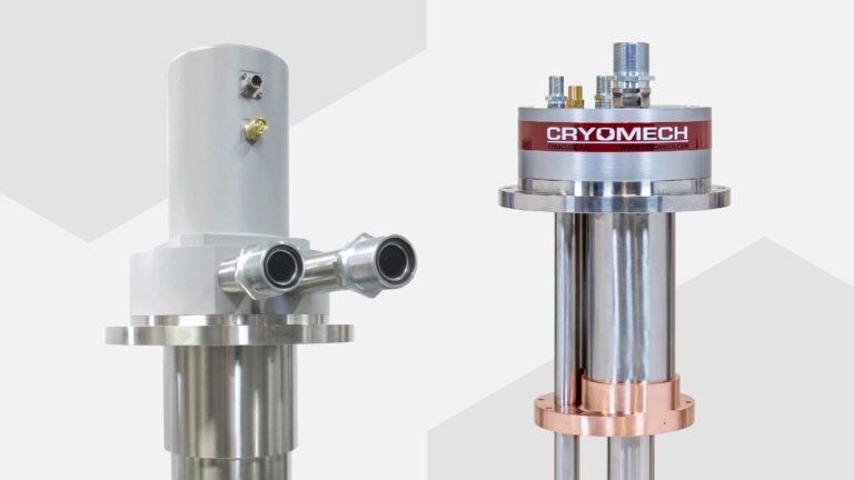 Close-up of a Gifford-McMahon Cryocooler and a Pulse Tube Cryocooler