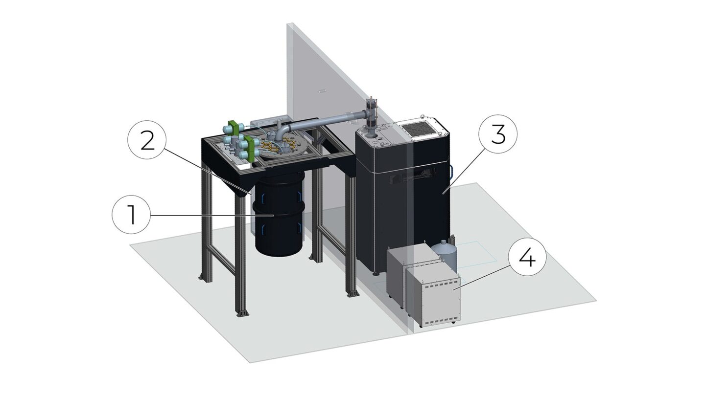 Bluefors XLD System layout overview.