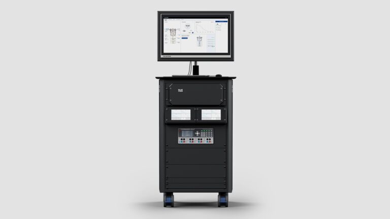 Instrument Cart configuration with 2 TC, FSE controller, rack-mounted electronics and Industrial PC screen