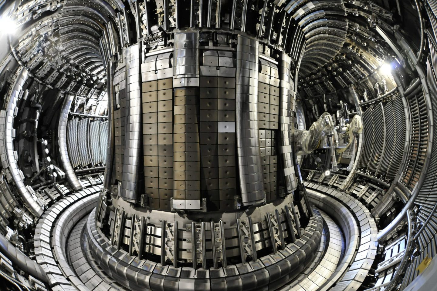 Interior of the JET tokamak in Culham, UK.