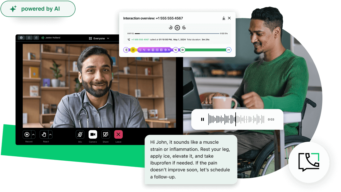 GoTo Connect is een alles-in-één platform dat is ontworpen voor communicatie in de gezondheidszorg en naadloze virtuele afspraken, AI-ondersteunde inzichten en tools biedt om de patiëntenzorg te verbeteren.